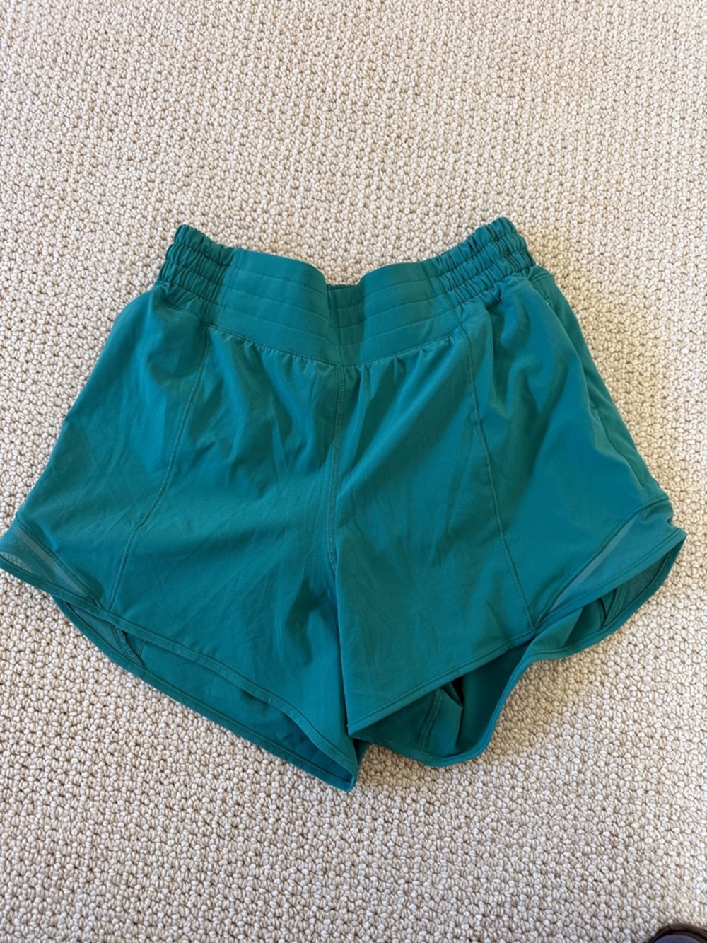 lululemon athletica Teal Run Short with High Waistband